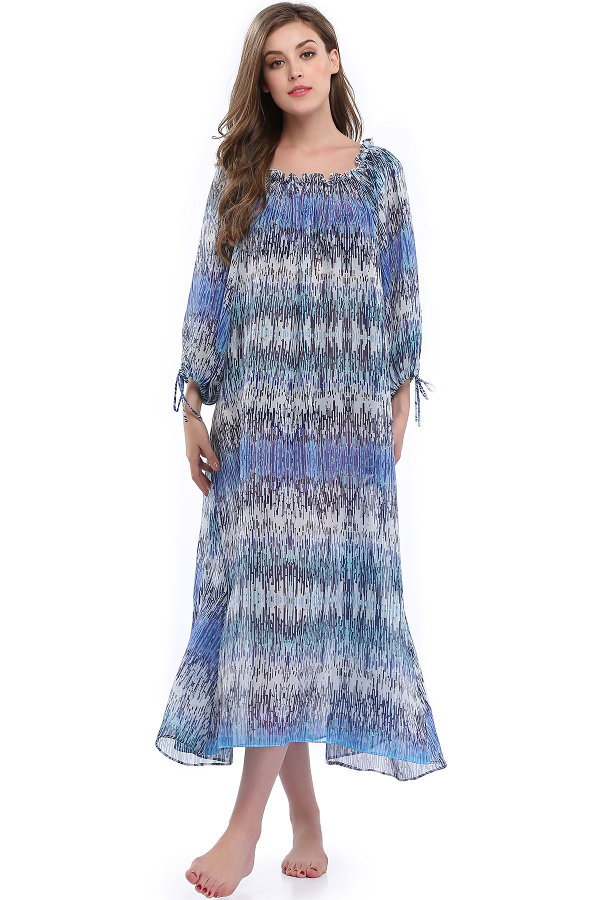 F4660 beach floral long Dress